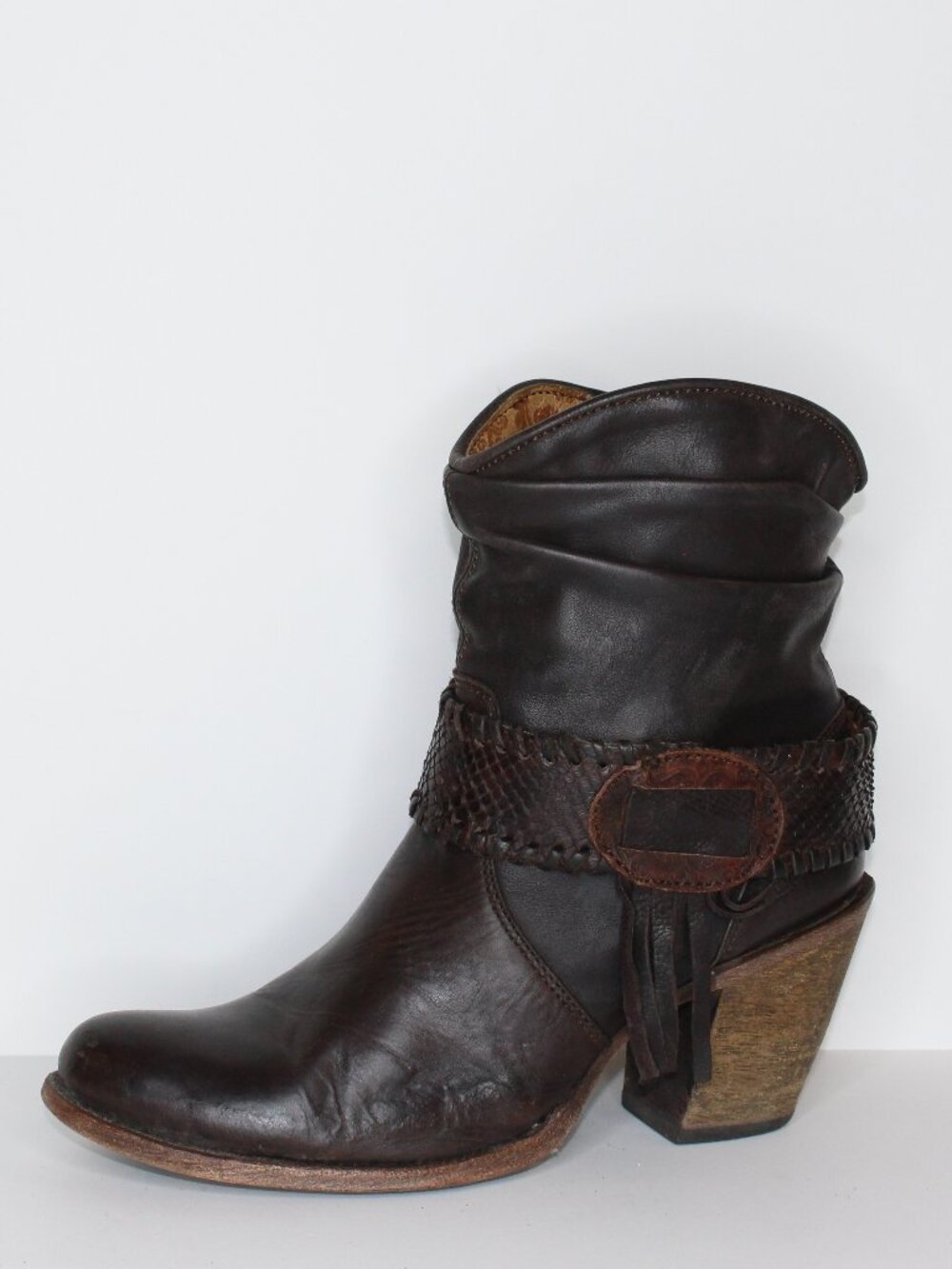 Cuadra Women Brown Leather Western Ankle Boots (7 US)